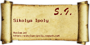 Sikolya Ipoly névjegykártya